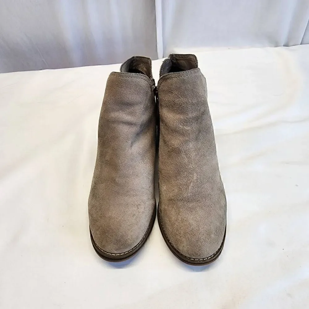 Blondo Lanka Brown Suede Waterproof  Ankle Booties Womens Size 10 Side Zip